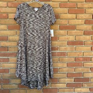 NWT Lularoe XS Carly T-shirt Dress Black & White